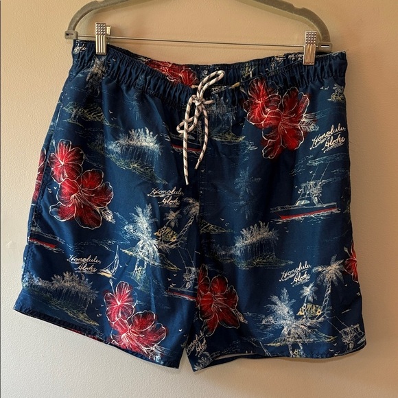 St. John's Bay Other - St. John's Bay Navy and Red Floral Swim Trunks Size L